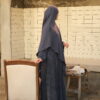 Cupro Wood Grain Navy Hareer Yu Abaya (حرير 玉) - Navy