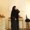 Cupro Wood Grain Black Hareer Yu Abaya (حرير 玉) - Black