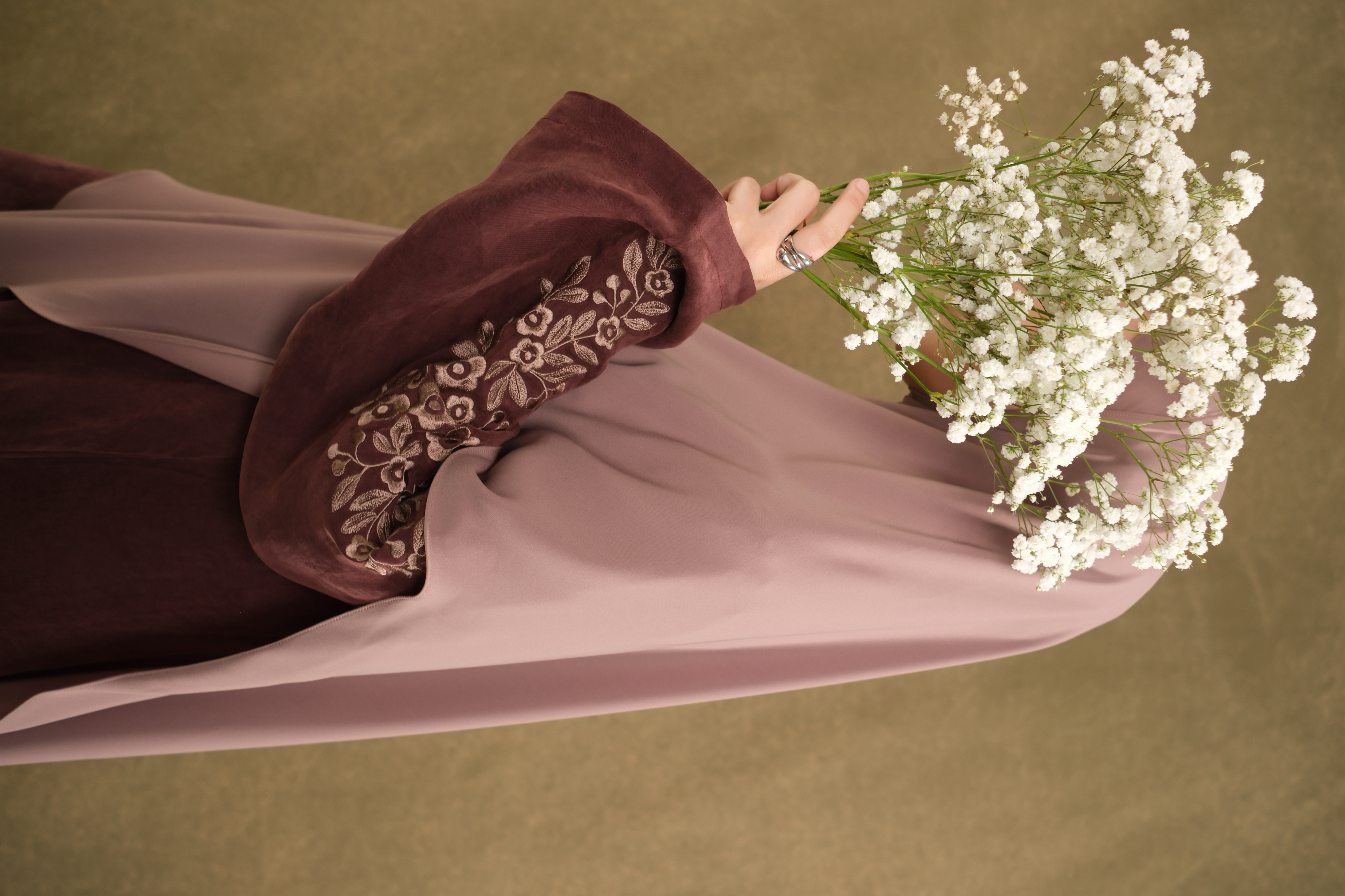 Feray Abaya - Maroon Beans