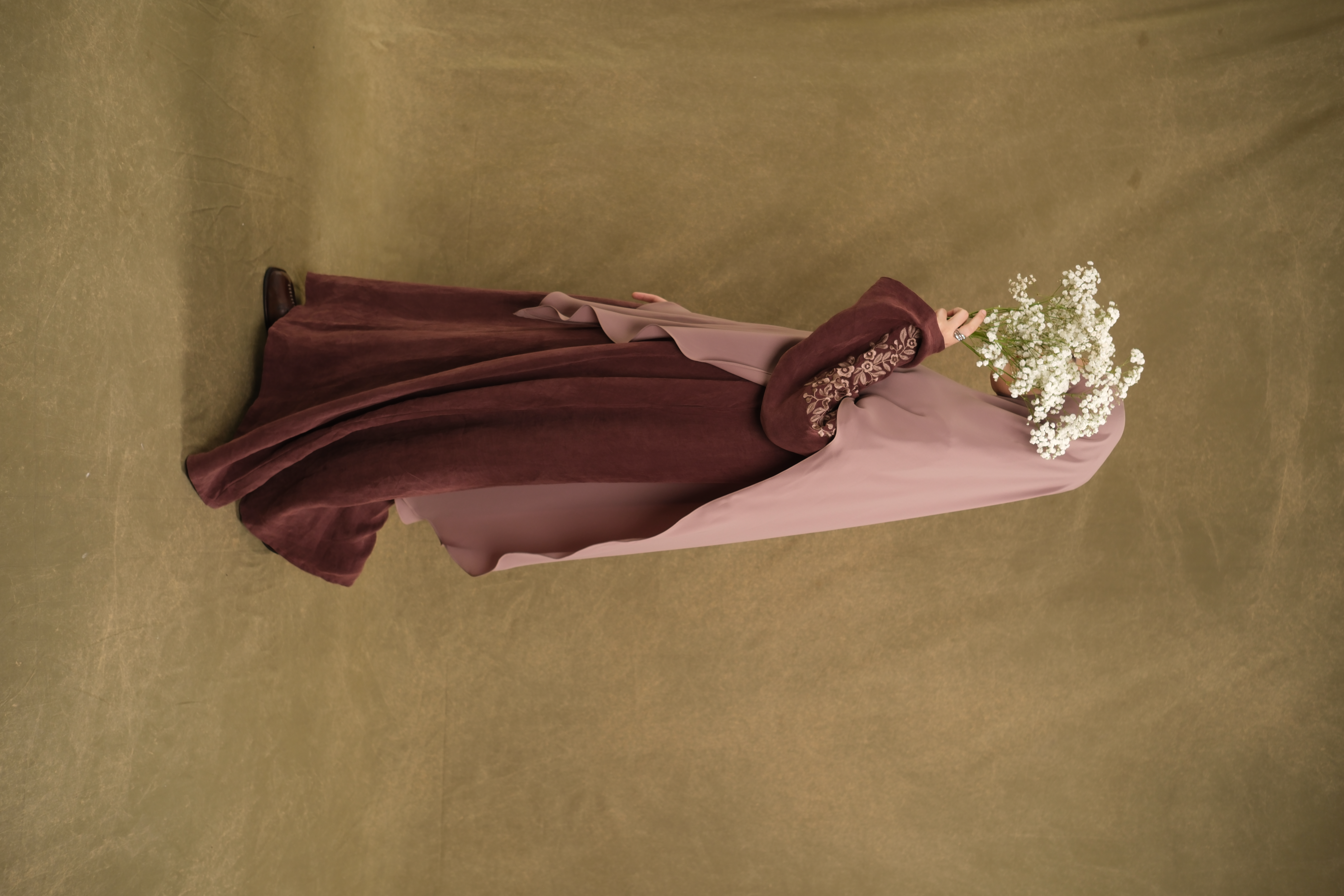 Feray Abaya - Maroon Beans