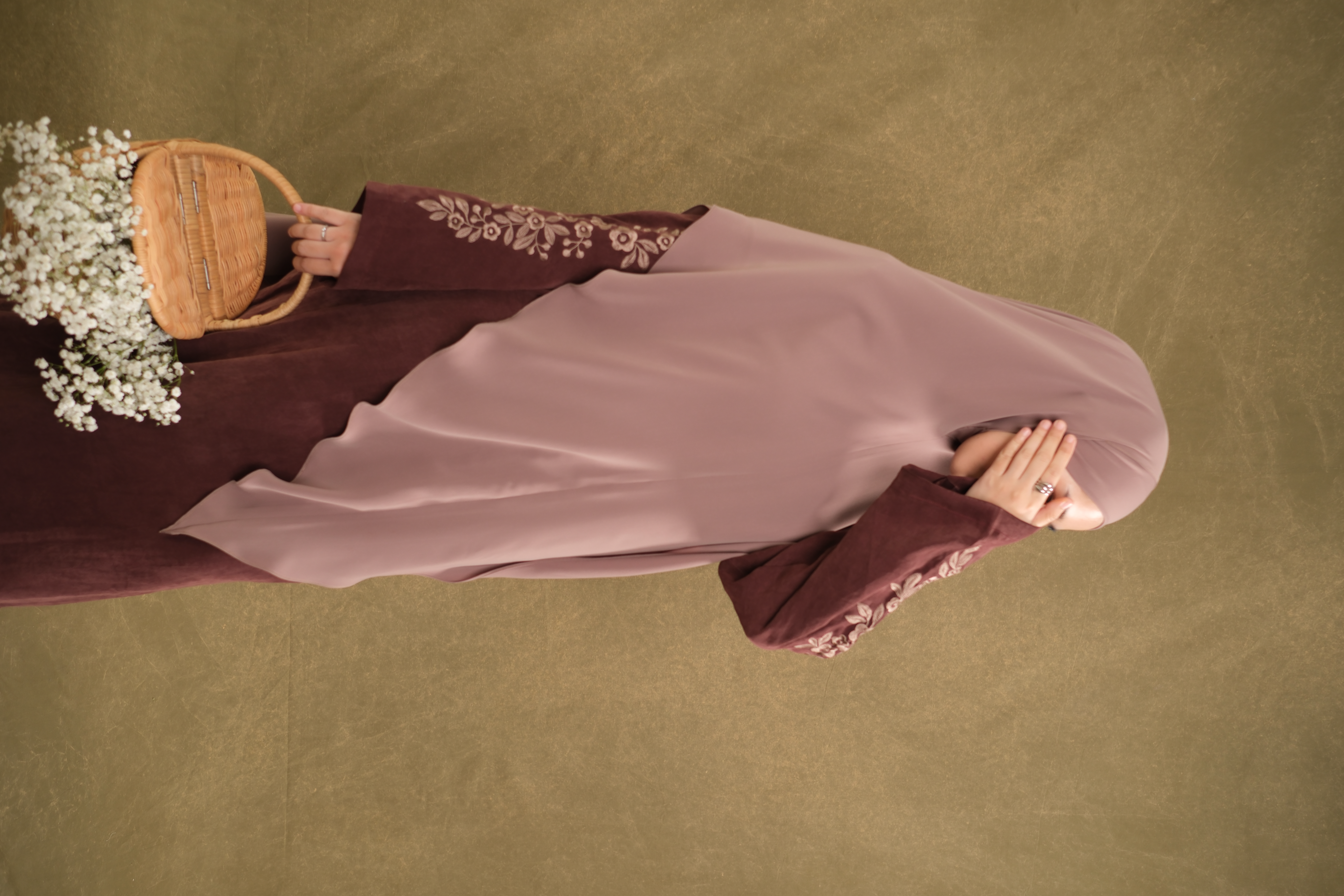 Feray Abaya - Maroon Beans